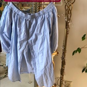 Puffy Sleeved Off the Shoulder Blouse